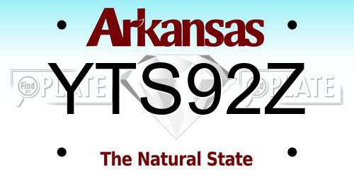 YTS92Z Arkansas License Plate