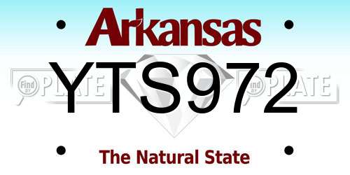 YTS972 Arkansas License Plate