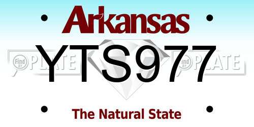 YTS977 Arkansas License Plate