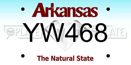 YW468 Arkansas License Plate