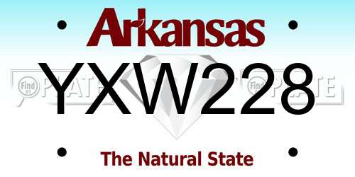 YXW228 Arkansas License Plate