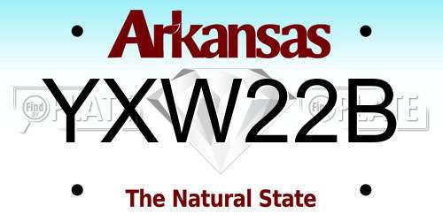 YXW22B Arkansas License Plate