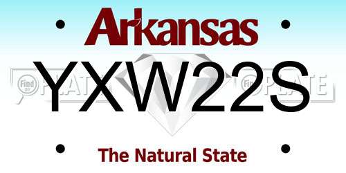 YXW22S Arkansas License Plate