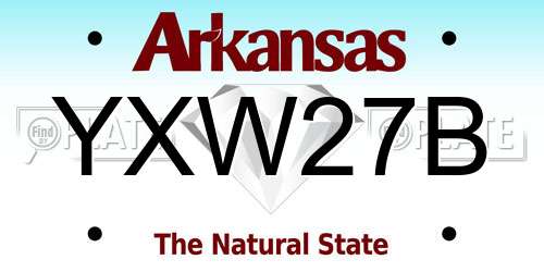 YXW27B Arkansas License Plate