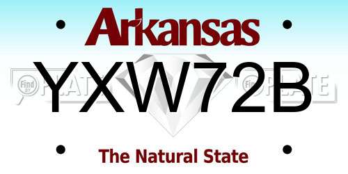 YXW72B Arkansas License Plate