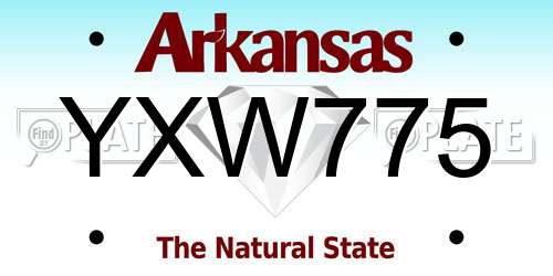 YXW775 Arkansas License Plate