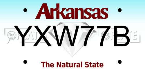 YXW77B Arkansas License Plate