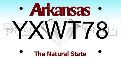 YXWT78 Arkansas License Plate