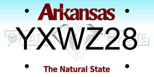 YXWZ28 Arkansas License Plate