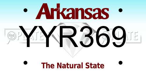YYR369 Arkansas License Plate