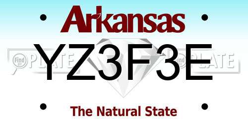 YZ3F3E Arkansas License Plate