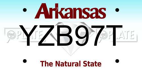 YZB97T Arkansas License Plate