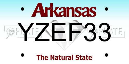 YZEF33 Arkansas License Plate