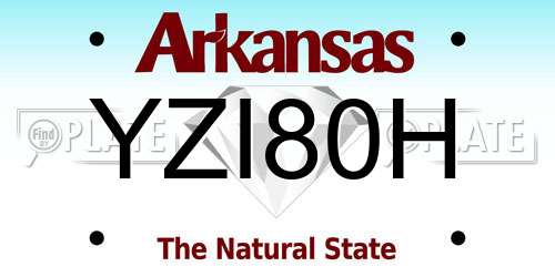 YZI80H Arkansas License Plate