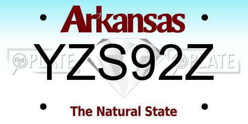 YZS92Z Arkansas License Plate