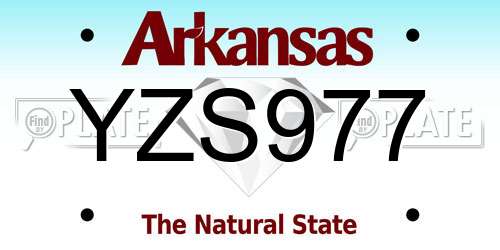 YZS977 Arkansas License Plate