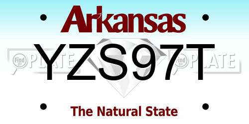 YZS97T Arkansas License Plate