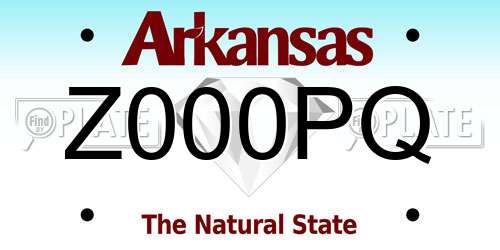 Z000PQ Arkansas License Plate