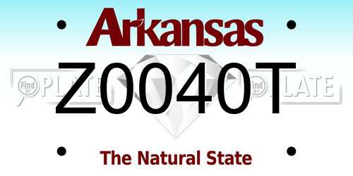 Z0040T Arkansas License Plate