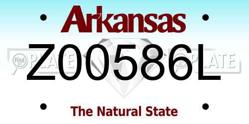 Z00586L Arkansas License Plate