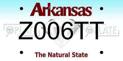 Z006TT Arkansas License Plate