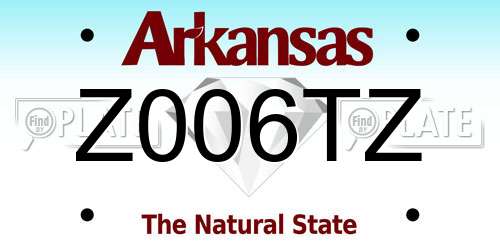 Z006TZ Arkansas License Plate