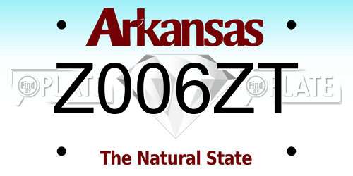 Z006ZT Arkansas License Plate