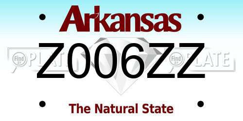Z006ZZ Arkansas License Plate