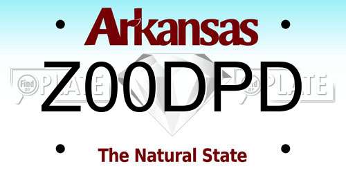 Z00DPD Arkansas License Plate