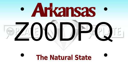 Z00DPQ Arkansas License Plate