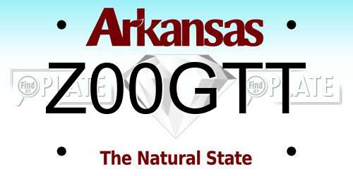 Z00GTT Arkansas License Plate