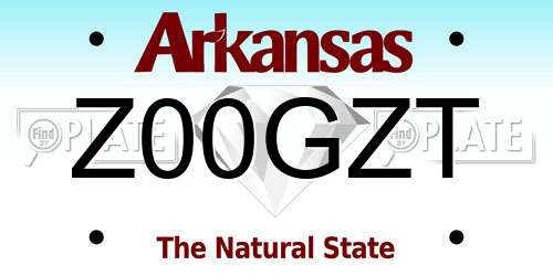 Z00GZT Arkansas License Plate