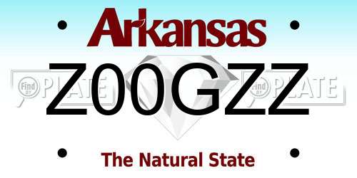 Z00GZZ Arkansas License Plate
