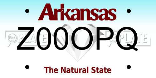 Z00OPQ Arkansas License Plate