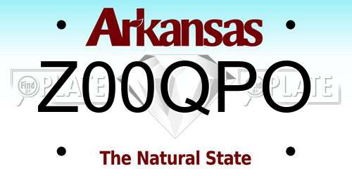 Z00QPO Arkansas License Plate