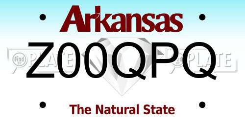 Z00QPQ Arkansas License Plate