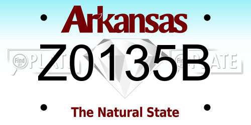 Z0135B Arkansas License Plate