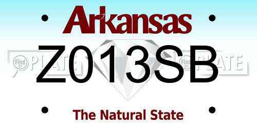 Z013SB Arkansas License Plate
