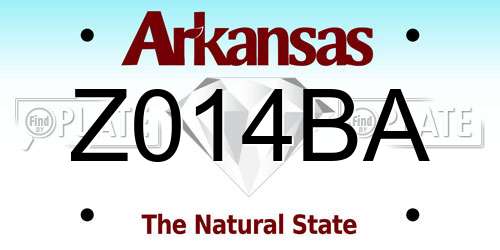Z014BA Arkansas License Plate