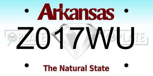 Z017WU Arkansas License Plate