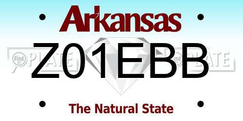 Z01EBB Arkansas License Plate
