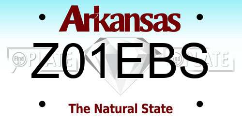 Z01EBS Arkansas License Plate