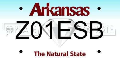 Z01ESB Arkansas License Plate