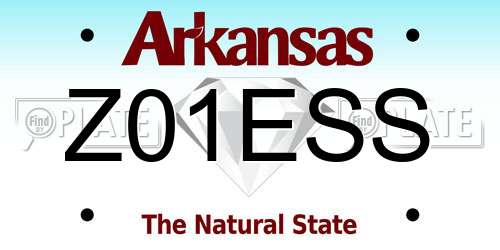 Z01ESS Arkansas License Plate