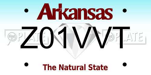 Z01VVT Arkansas License Plate