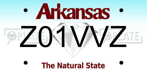 Z01VVZ Arkansas License Plate