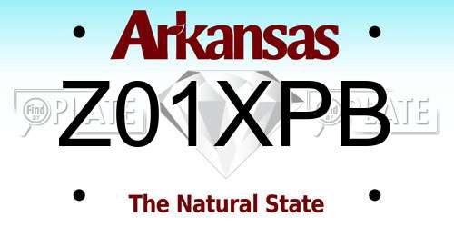 Z01XPB Arkansas License Plate