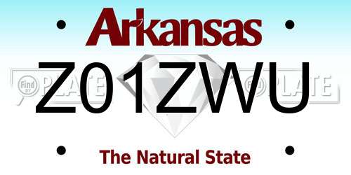Z01ZWU Arkansas License Plate