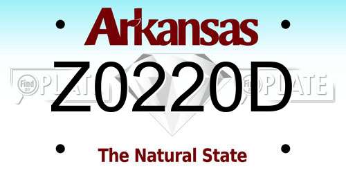 Z0220D Arkansas License Plate