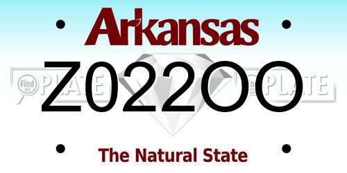 Z022OO Arkansas License Plate
